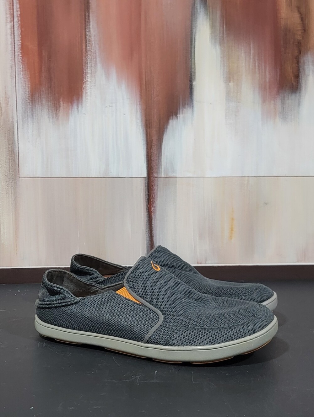 OluKai Nohea Mesh Loafers Men's Size 9 Slip On Casual Shoes Dark Gray